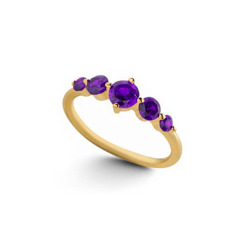Five Stone Statement Birthstone Ring
