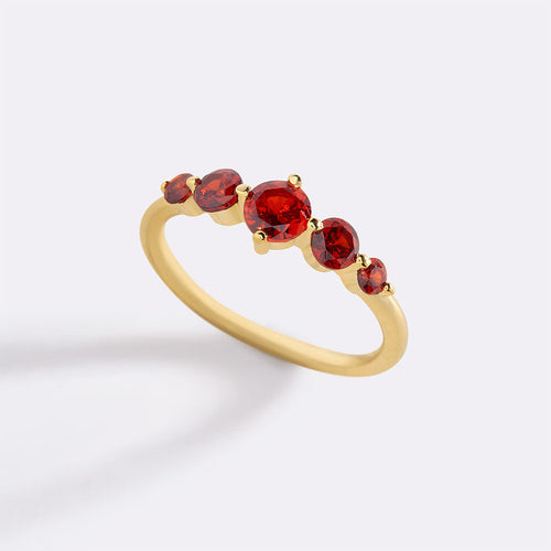 Five Stone Statement Birthstone Ring