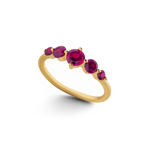 Five Stone Statement Birthstone Ring
