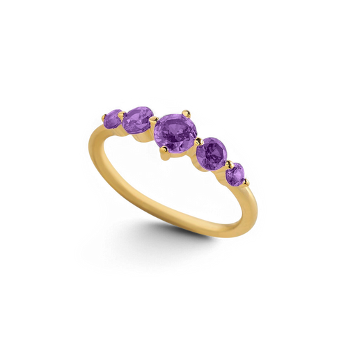 Five Stone Statement Birthstone Ring