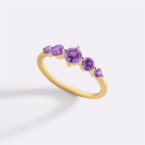 Five Stone Statement Birthstone Ring