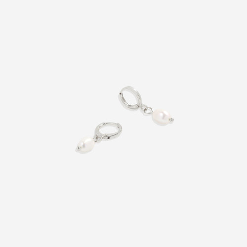 Freshwater Pearl Drop Huggie Earrings