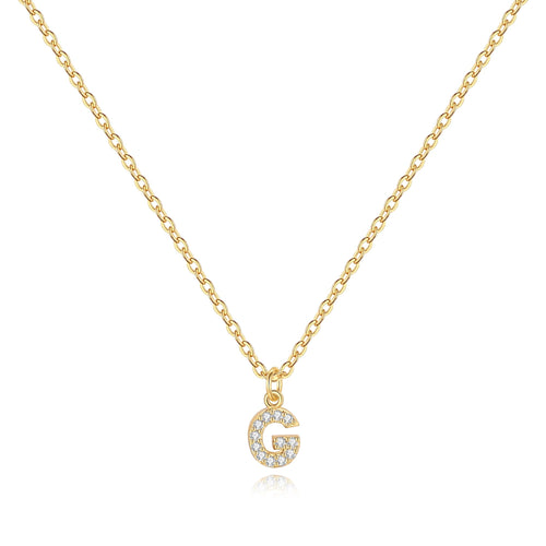 Pave Uppercase Initial Necklace