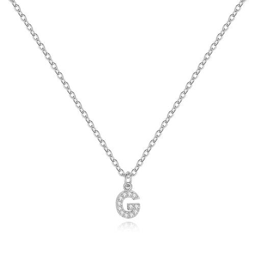 Pave Uppercase Initial Necklace