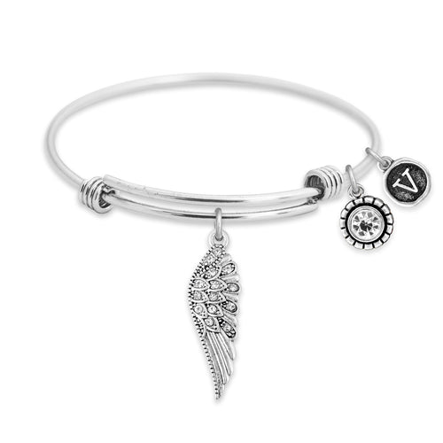 Custom Initial Guardian Angel's Wing Bracelet