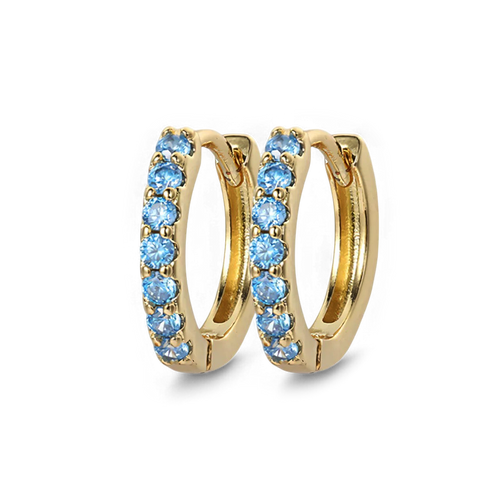 Gemstone Sleeper Huggie Hoop Earrings