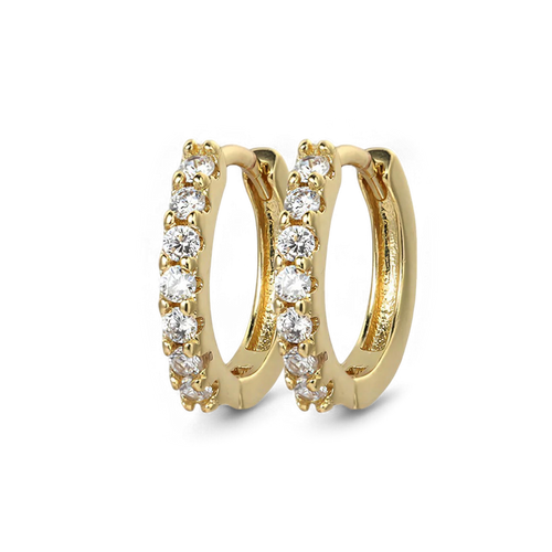 Gemstone Sleeper Huggie Hoop Earrings