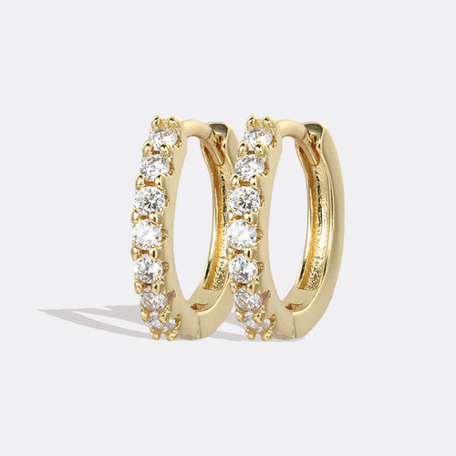 Gemstone Sleeper Huggie Hoop Earrings