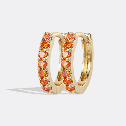 Gemstone Sleeper Huggie Hoop Earrings