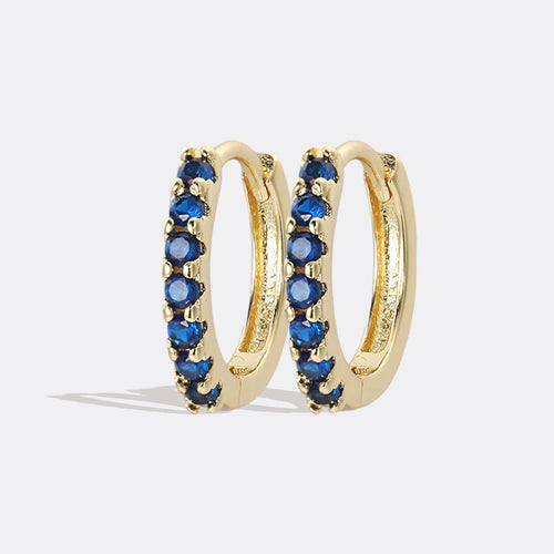 Gemstone Sleeper Huggie Hoop Earrings