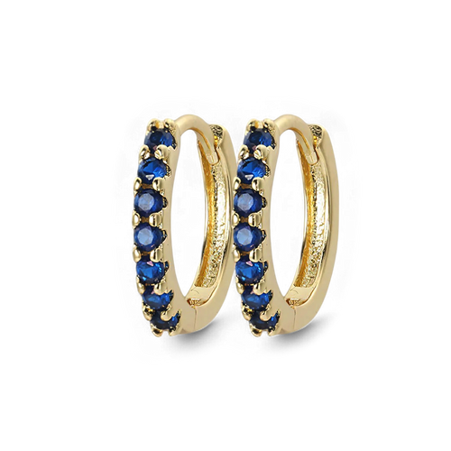 Gemstone Sleeper Huggie Hoop Earrings