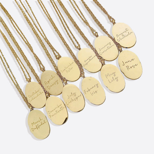 Birth Flower Pendant Necklace