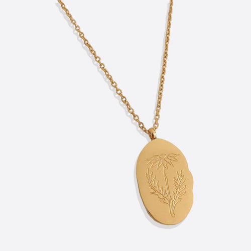 Birth Flower Pendant Necklace