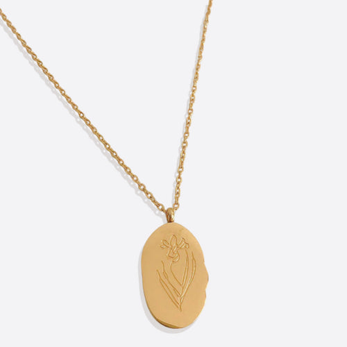 Birth Flower Pendant Necklace