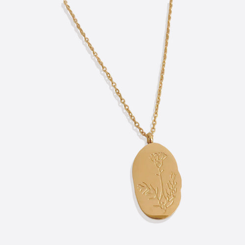 Birth Flower Pendant Necklace