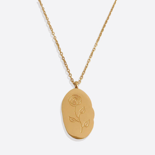 Birth Flower Pendant Necklace