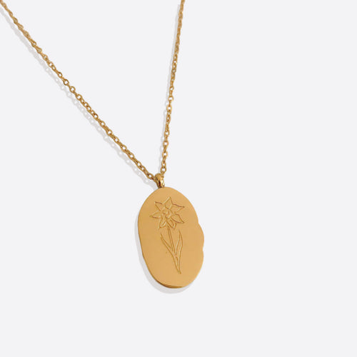 Birth Flower Pendant Necklace