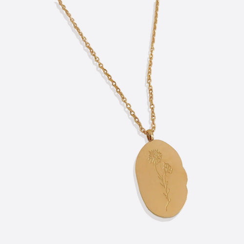Birth Flower Pendant Necklace