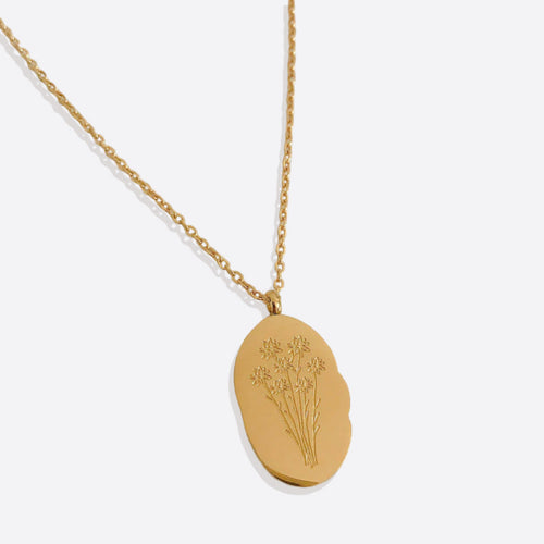 Birth Flower Pendant Necklace