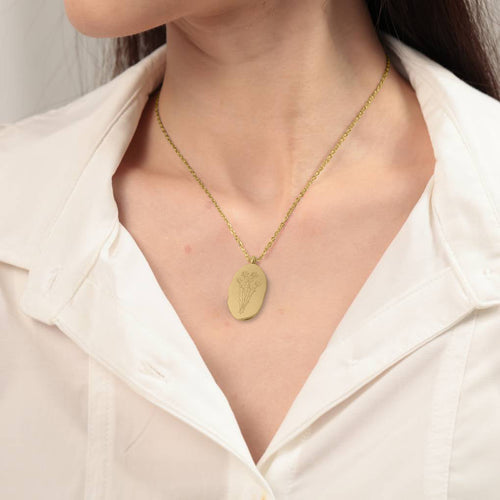 Birth Flower Pendant Necklace