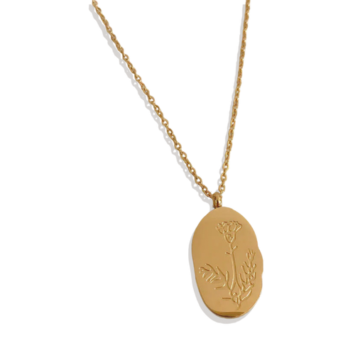 Birth Flower Pendant Necklace