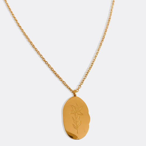 Birth Flower Pendant Necklace