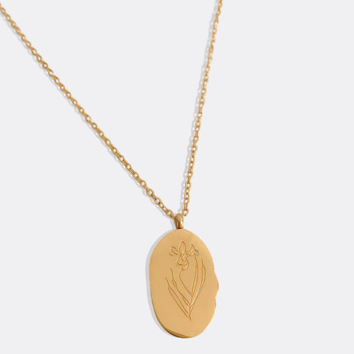 Birth Flower Pendant Necklace