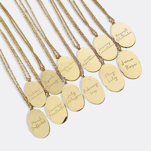 Birth Flower Pendant Necklace