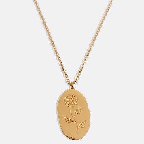 Birth Flower Pendant Necklace