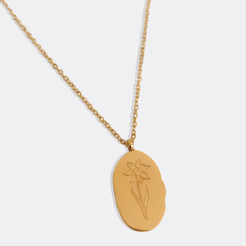 Birth Flower Pendant Necklace