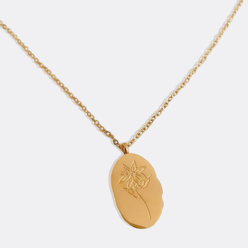 Birth Flower Pendant Necklace