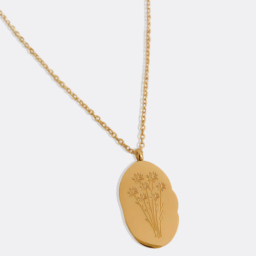 Birth Flower Pendant Necklace