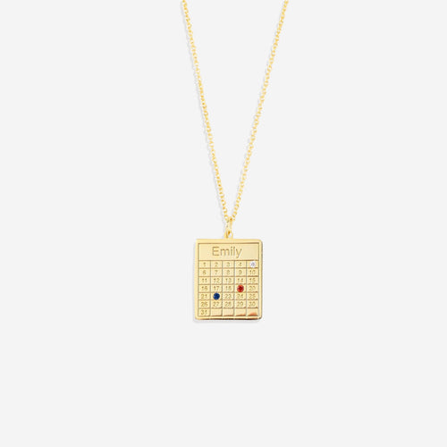 Personalized Family Calendar Necklace