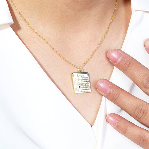 Personalized Family Calendar Necklace