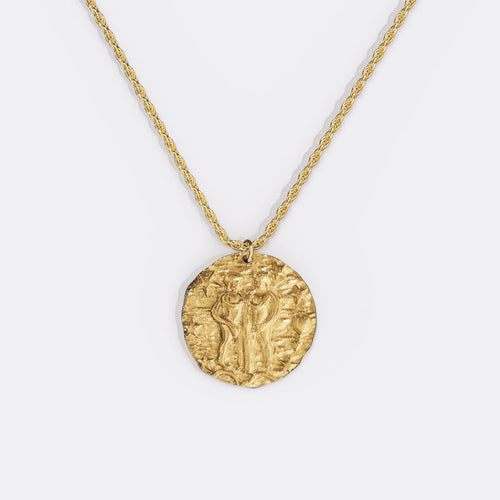 Hammered Zodiac Pendant Necklace