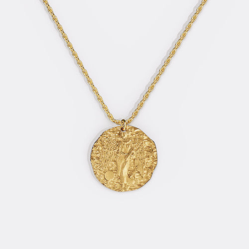 Hammered Zodiac Pendant Necklace