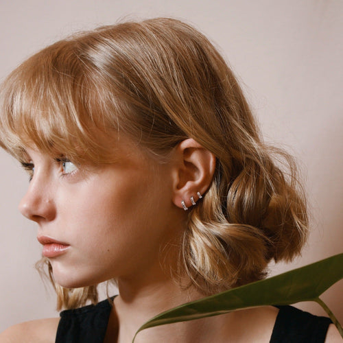 Pave Huggie Hoop Earrings