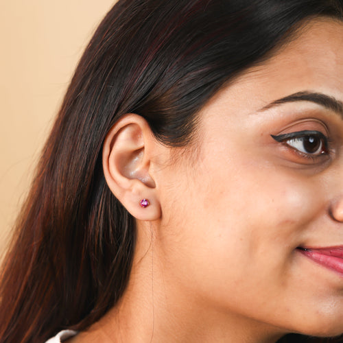 Booker Large Birthstone Stud Earrings