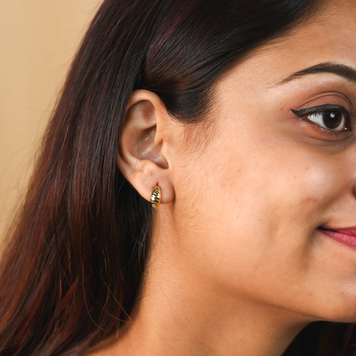 Embrace Parisian Elegance with Croissant Mini Hoop Earrings