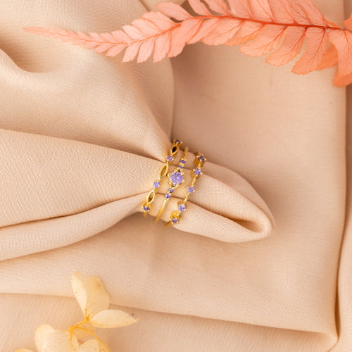 Amethyst Stacking Ring Set
