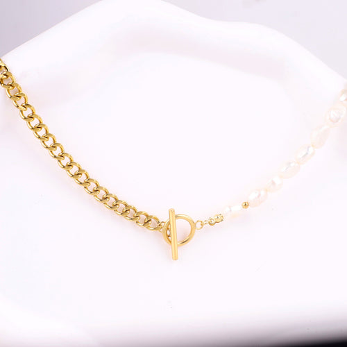 Half Chain Pearl Necklace
