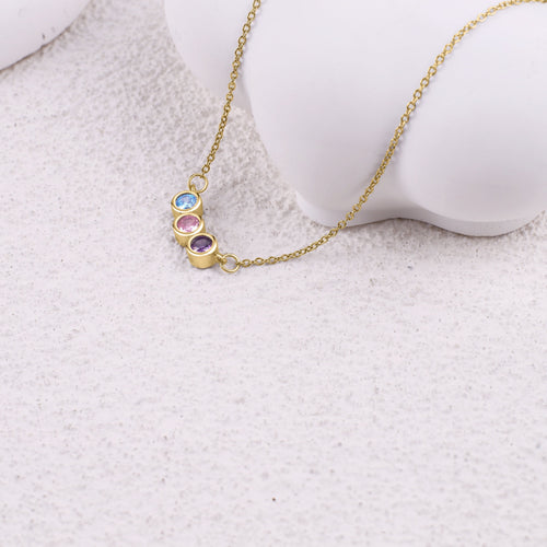 Dainty Family Birthstones Necklace