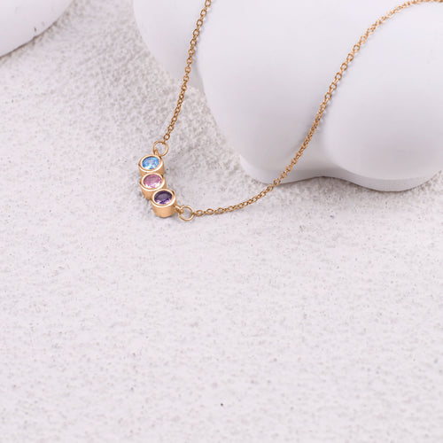 Dainty Family Birthstones Necklace