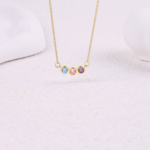 Dainty Family Birthstones Necklace