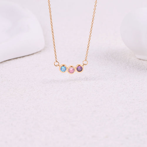Dainty Family Birthstones Necklace