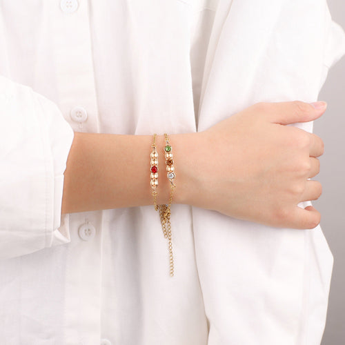 Peas in a Pod Birthstone Bracelet