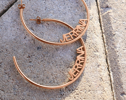 Personalized Name Hoop Earrings