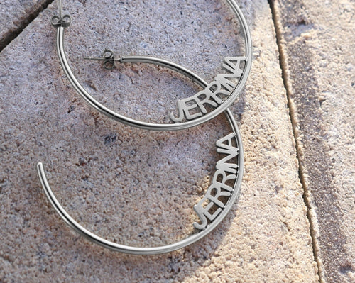 Personalized Name Hoop Earrings