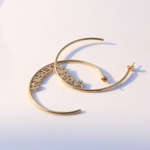Personalized Name Hoop Earrings