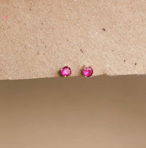 Booker Large Birthstone Stud Earrings